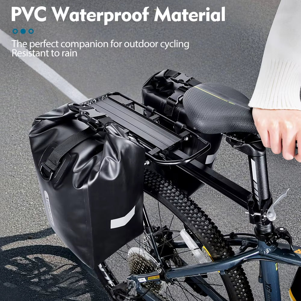 100%Waterproofbike Bag 20L Travel Cycling Bag Basket Bicycle Rear Rack Tail Seat Trunk Bag Bicycle Bag Panniers