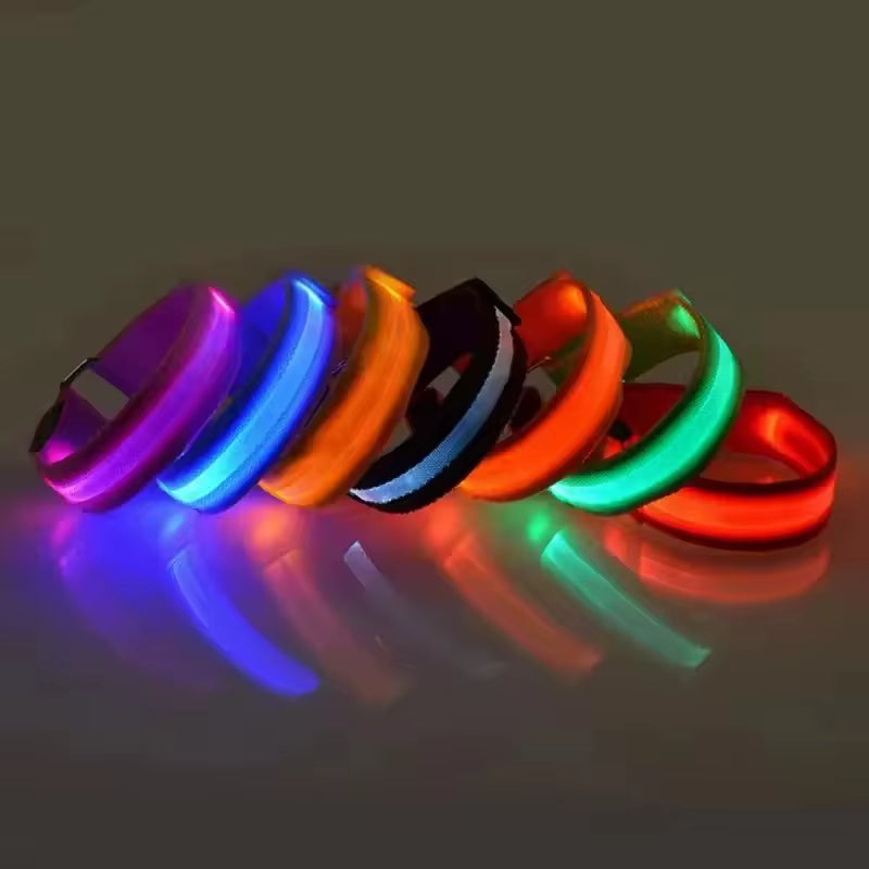 Outdoor Night Running Armband USB Rechargeable LED Light Sports Safety Belt Arm Leg Warning Wristband Cycling Bike Bicycle Light