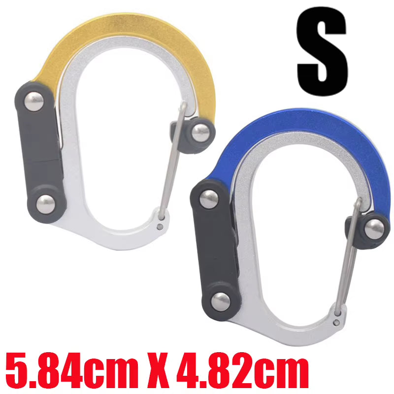 Hybrid Gear Clip - Carabiner Rotating Hook Clip Non-Locking Strong Clips for Camping Fishing Hiking Travel Backpack Out