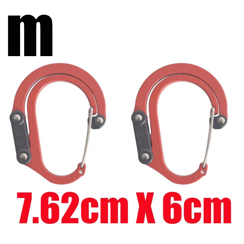 Hybrid Gear Clip - Carabiner Rotating Hook Clip Non-Locking Strong Clips for Camping Fishing Hiking Travel Backpack Out