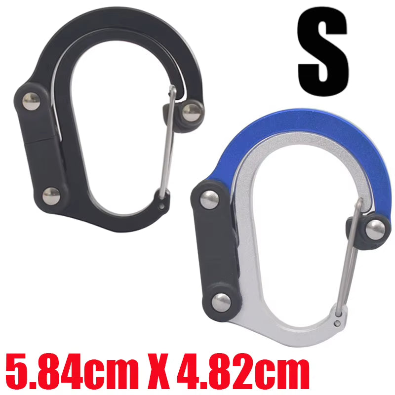 Hybrid Gear Clip - Carabiner Rotating Hook Clip Non-Locking Strong Clips for Camping Fishing Hiking Travel Backpack Out