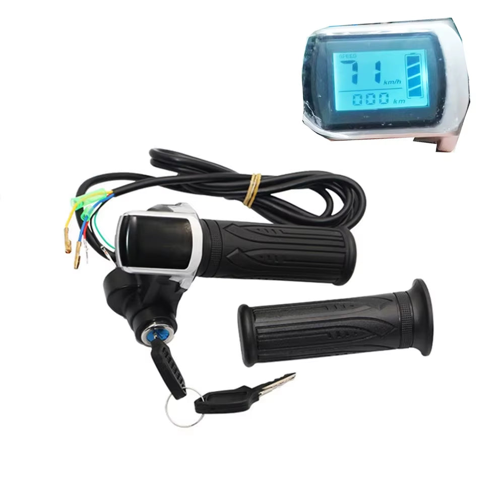 Electric Bike Twist Throttle 36V 48V Grip Speed Display for All Electric Bike/Scooter Brushless Controller
