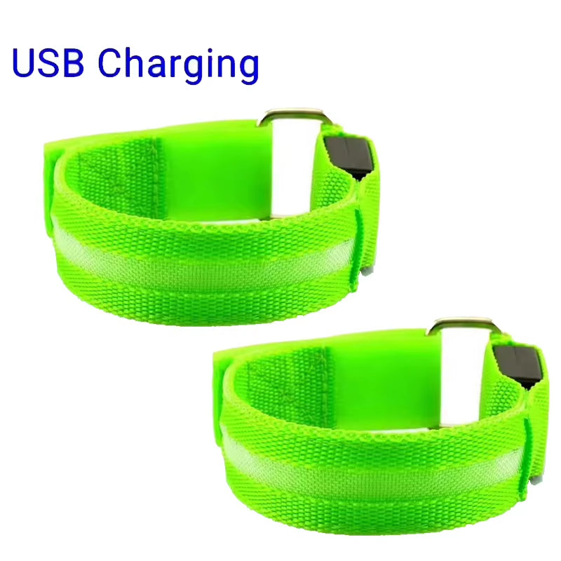 Outdoor Night Running Armband USB Rechargeable LED Light Sports Safety Belt Arm Leg Warning Wristband Cycling Bike Bicycle Light