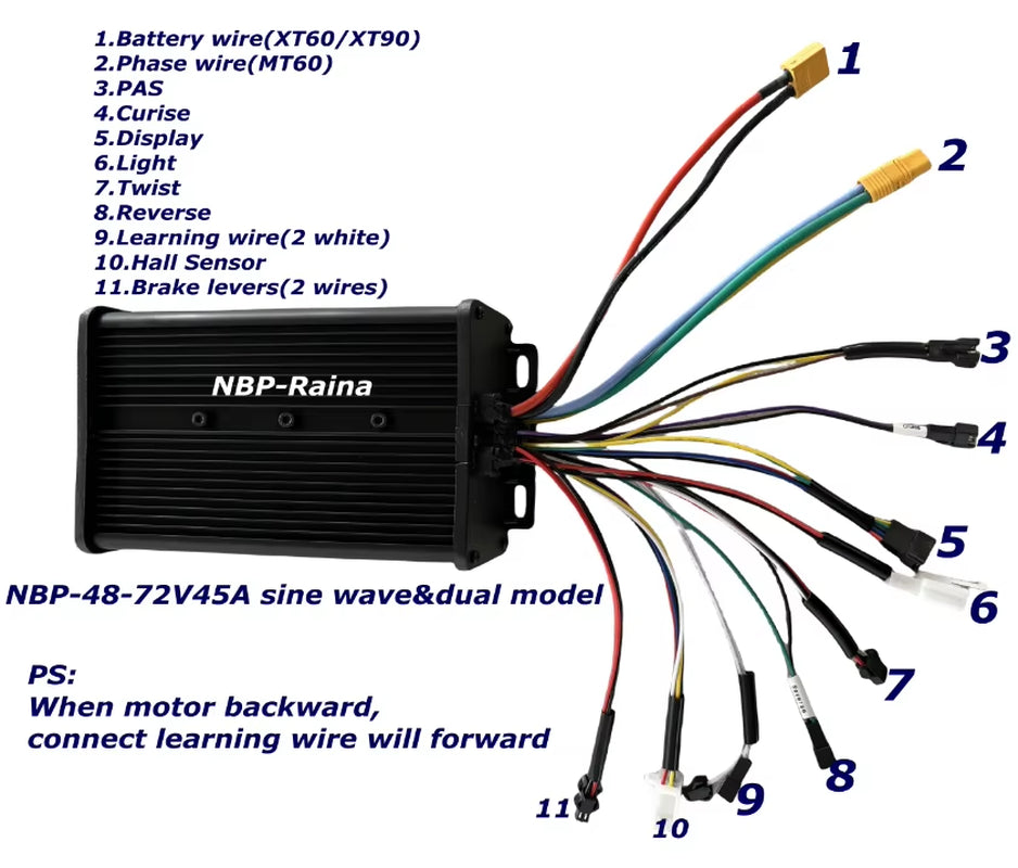 48/52/60/72V2000W 45A Sine Wave Controller UKC1/SW900 Ebike Bike Bicycle Hub Motor 135Mm Part Conversion Kit 26"27.5"29" MTX39