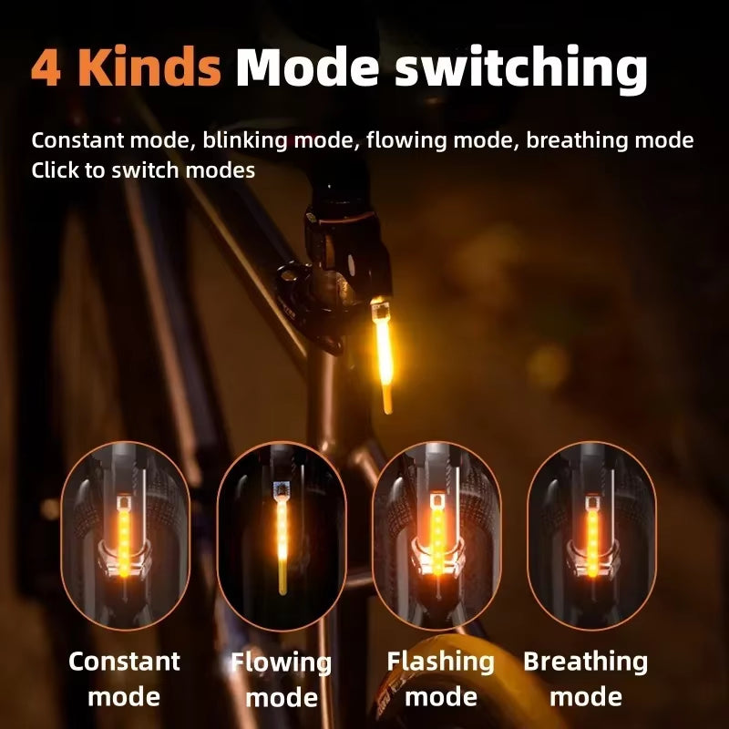Bike Tail Light LED Rear Lamp Warning Light Waterproof Bicycle Lights USB Rechargeable Cycling MTB Road Bike Rear Flashlight