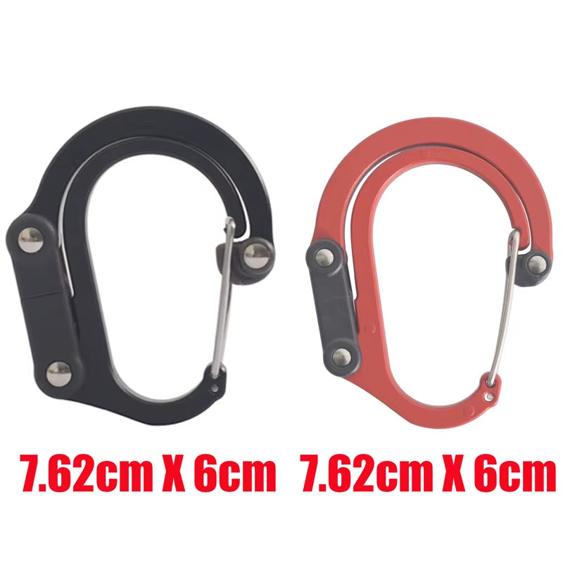 Hybrid Gear Clip - Carabiner Rotating Hook Clip Non-Locking Strong Clips for Camping Fishing Hiking Travel Backpack Out