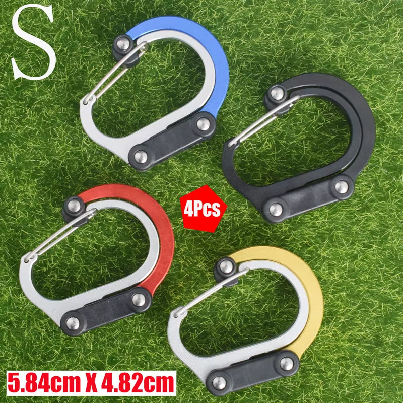 Hybrid Gear Clip - Carabiner Rotating Hook Clip Non-Locking Strong Clips for Camping Fishing Hiking Travel Backpack Out