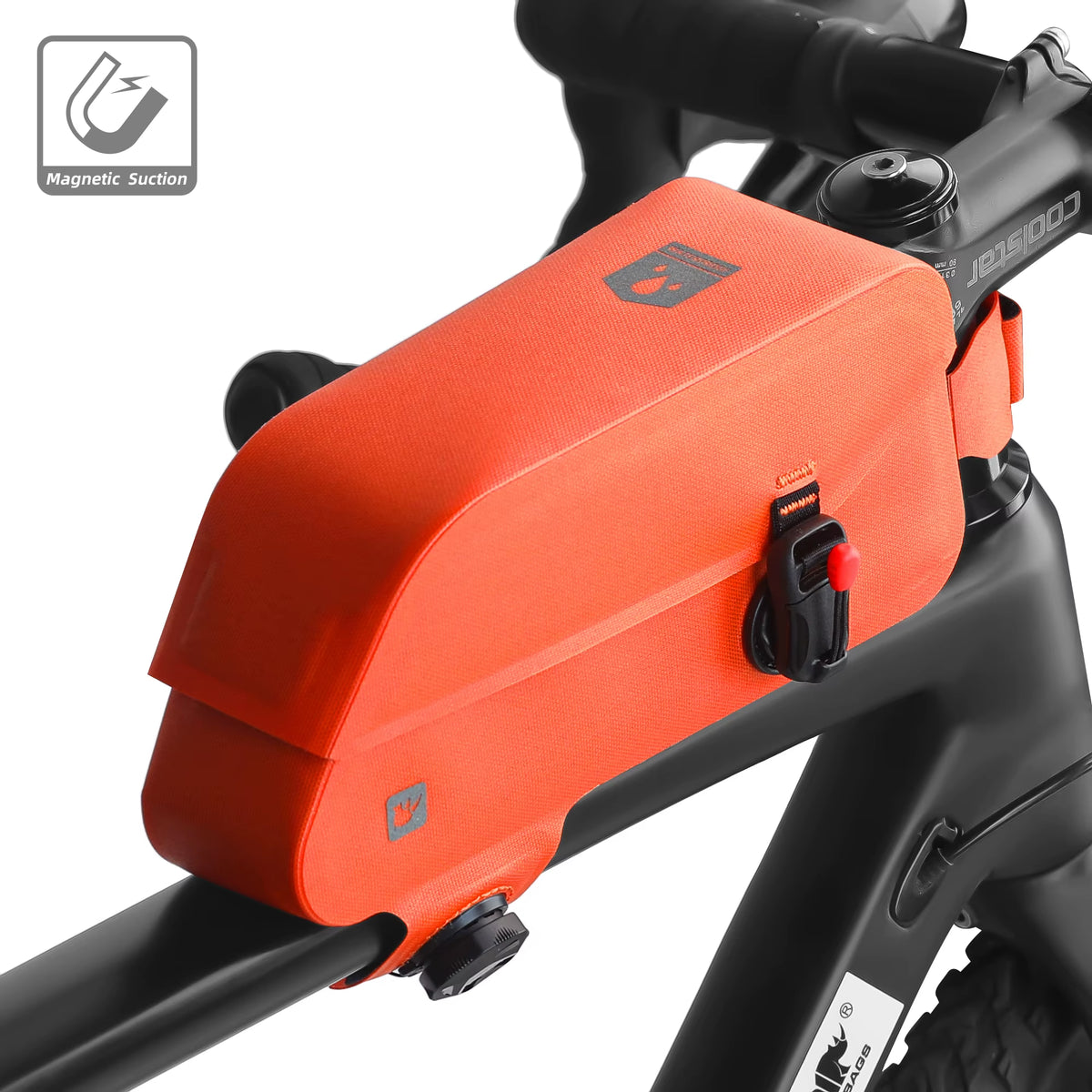 Bicycle Waterproof Bag Cycling Top Front Tube Frame Bag Magnetic Closure and Knob Locking System for MTB Road Bike