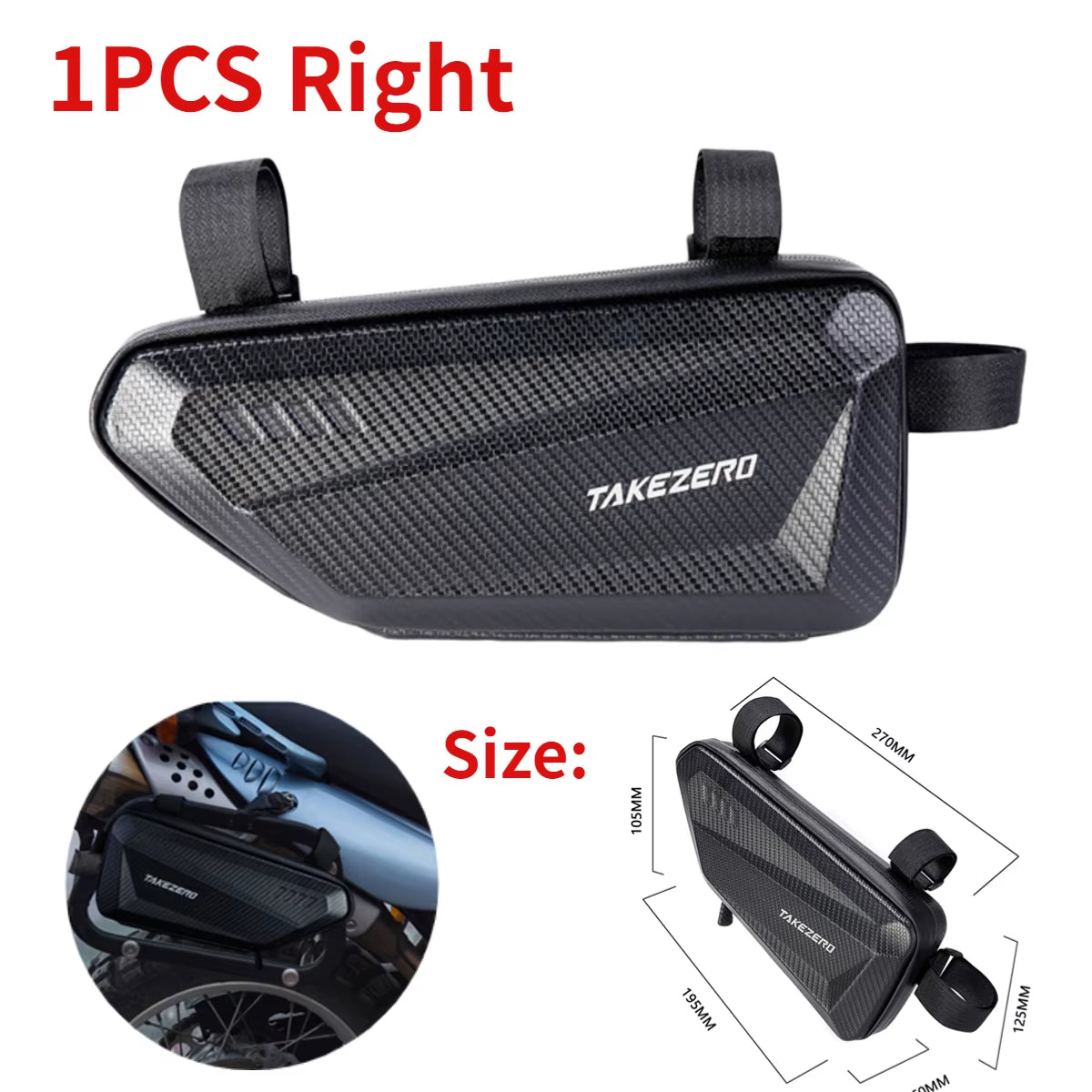 Motorcycle Side Bags Waterproof EVA Hard Shell Electric Bike Hanging Bag Mountain Bike Triangle Pouch Bag Motorcycle Saddle Bag