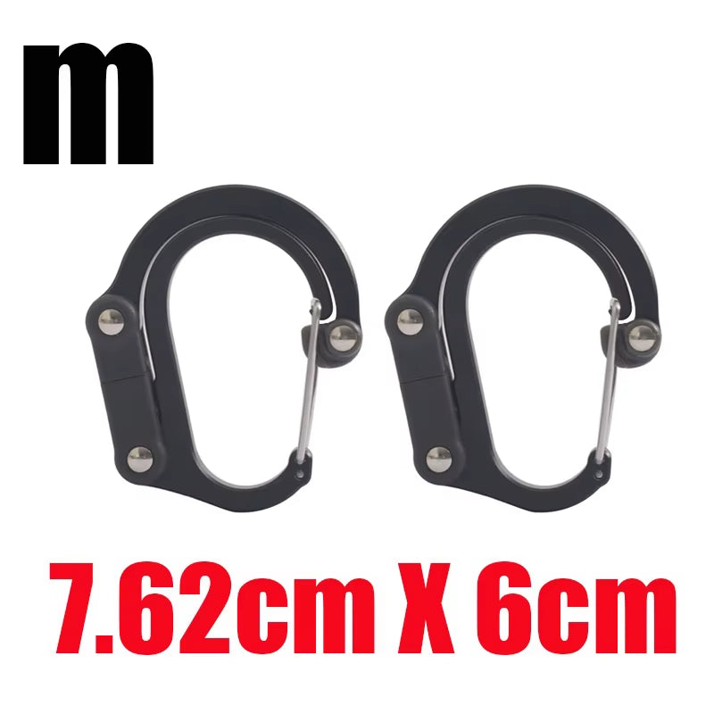 Hybrid Gear Clip - Carabiner Rotating Hook Clip Non-Locking Strong Clips for Camping Fishing Hiking Travel Backpack Out