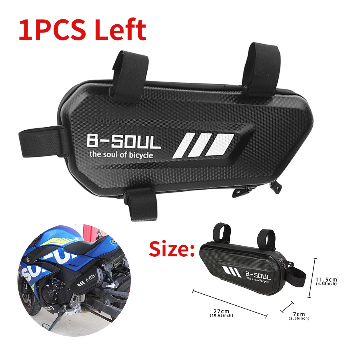 Motorcycle Side Bags Waterproof EVA Hard Shell Electric Bike Hanging Bag Mountain Bike Triangle Pouch Bag Motorcycle Saddle Bag
