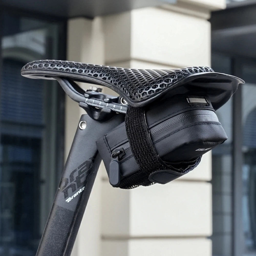 Mini Bike Saddle Bag Waterproof, 600D Leather Mountain Bicycle Saddle Bag, Small Bike Seat Bags, Cycling Bike under Seat Bags