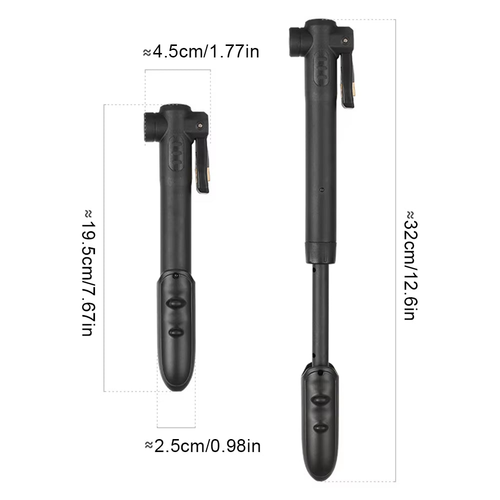 100PSI Hand Tire Air Inflator Non-Slip Grip Portable Bicycle Pump with Bracket Lightweight Tire Inflator for MTB Road Bike