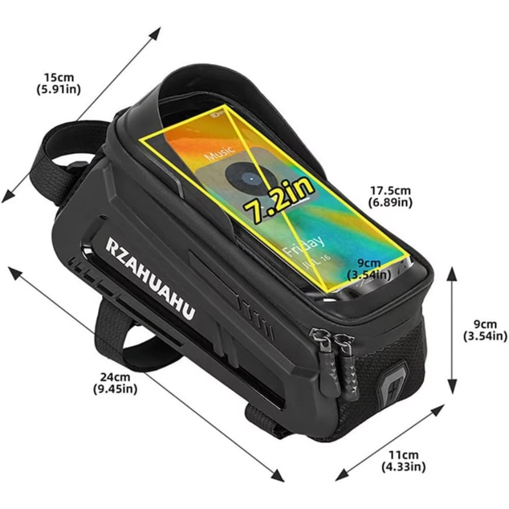 Bike Phone Mount Bag Bike Front Frame Handlebar Bag Waterproof Bike Phone Holder Case Bicycle Accessories Pouch Sensitive Touch