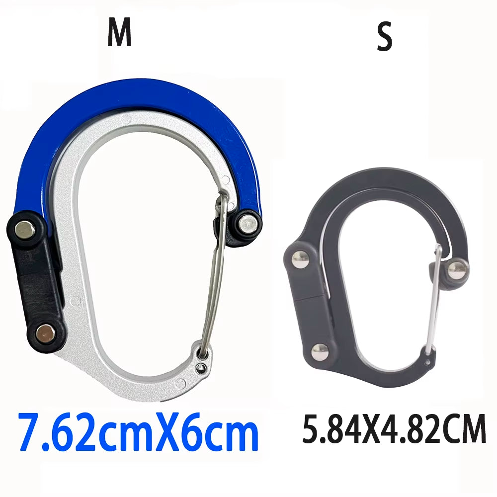Hybrid Gear Clip - Carabiner Rotating Hook Clip Non-Locking Strong Clips for Camping Fishing Hiking Travel Backpack Out