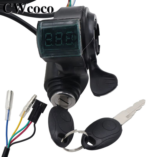 E-Bike Thumb Throttle Lcd Display Speed Regulator Handlebar Grips for Switch Electric Bike Scooter Tricycle Motorbike Refitting