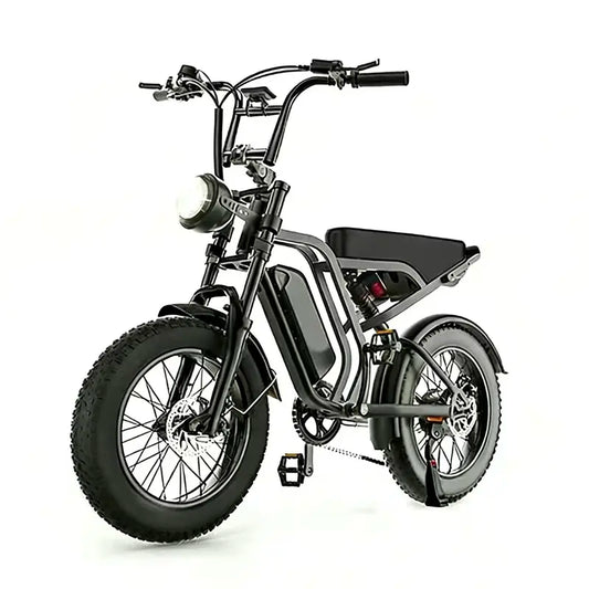 Hieha Adult All-Terrain Electric Bike, 1500W Motor, 20"-4.0" Fat Tires, 34MPH Speed, 48V 15.6Ah Battery with Battery Key, 330Lb Capacity, Compact Design, LED Light, Shock Absorber, 1St-Month Free Replacement, Camping Essential