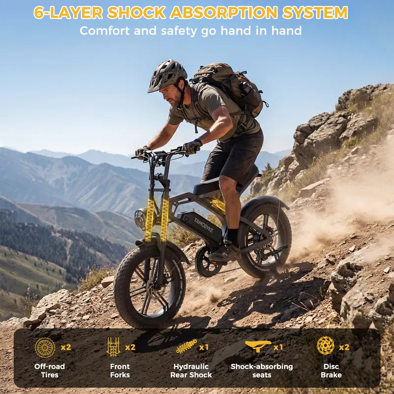 【Summervibes】1500W Peak Modern Moped-Style Retro Sport Ebike for Adults, 20'' Fat Tire Off-Road Ebike, 30Mph Speed, 34-70Miles PAS Range, 48V15.6Ah Lithium Battery, Waterproof BMS, UL Safety Certified