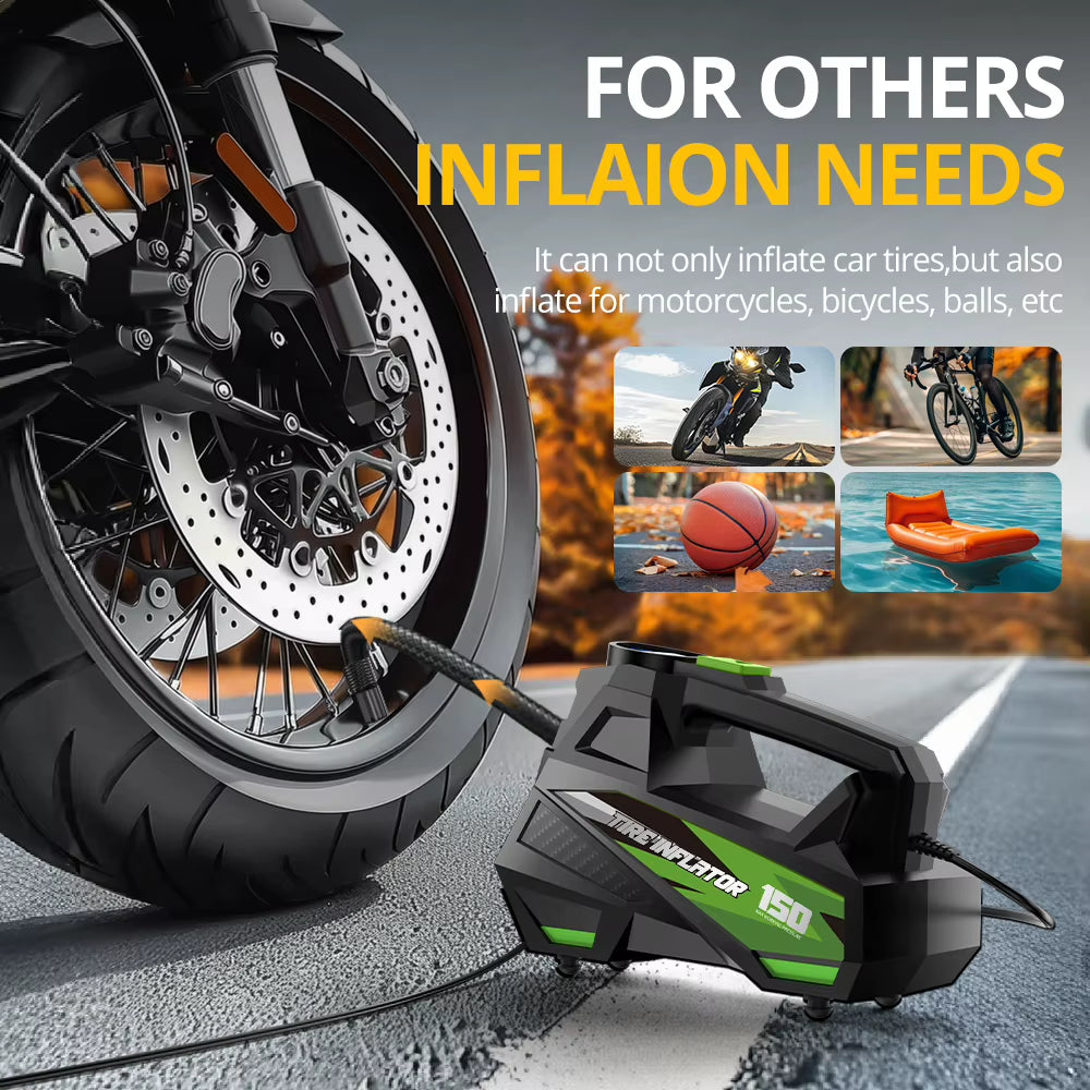 Car Air Pump Air Compressor 12V 150Psi Electric Wireless Portable Tire Inflator Pump for Motorcycle Bicycle Car Tyre Ball