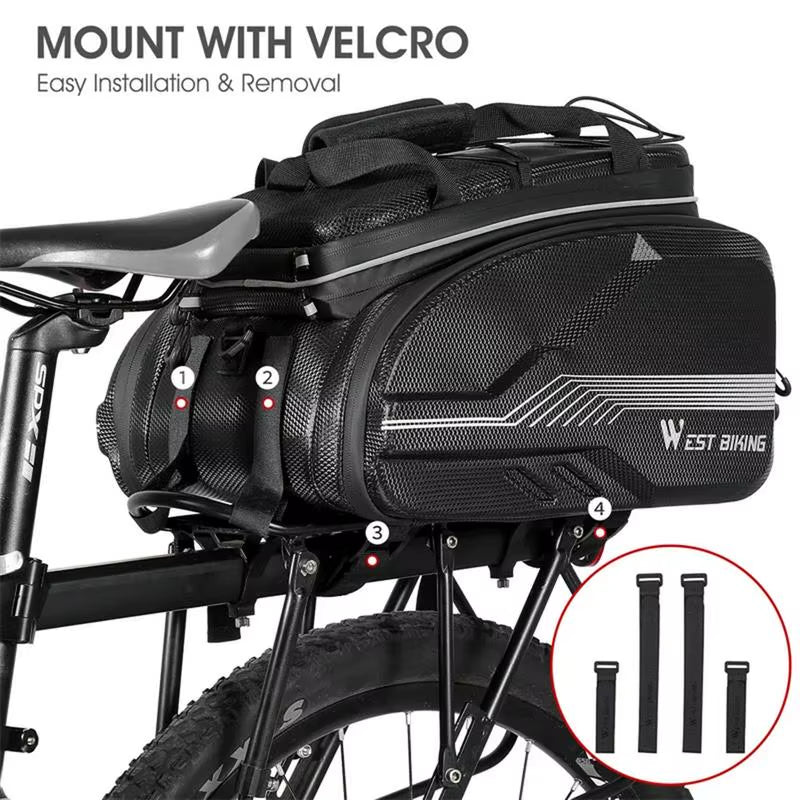 Bicycle Panniers Bikes Bags for Adult Bicycle Hard Shell Bicycle Saddle Bag Ebike Accessories Luggage Trunk Panniers Reflective
