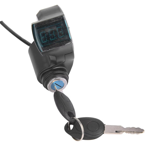 E-Bike Throttle Digital Battery Voltage Display Switch Power with Key Lock E-Bike Voltage Display E-Bike Battery Display