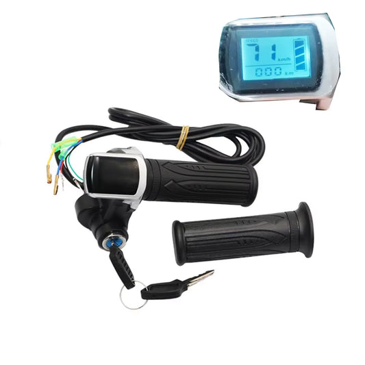 Electric Bike Twist Throttle 36V 48V Grip Speed Display for All Electric Bike/Scooter Brushless Controller