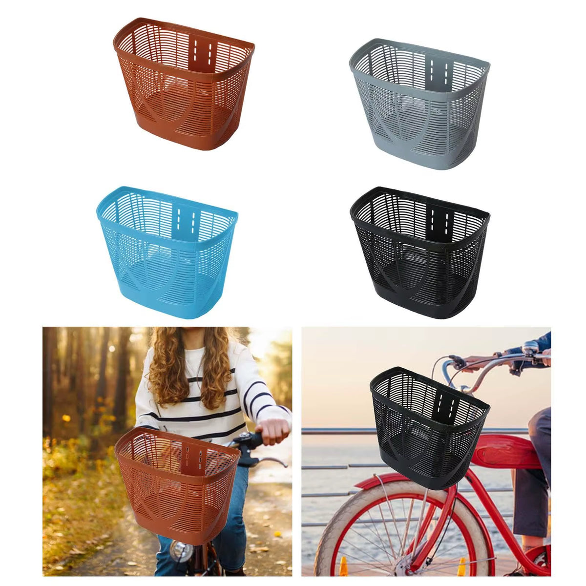 Bike Front Basket Holder Retro Design Multifunction Carrier Cycling Basket For