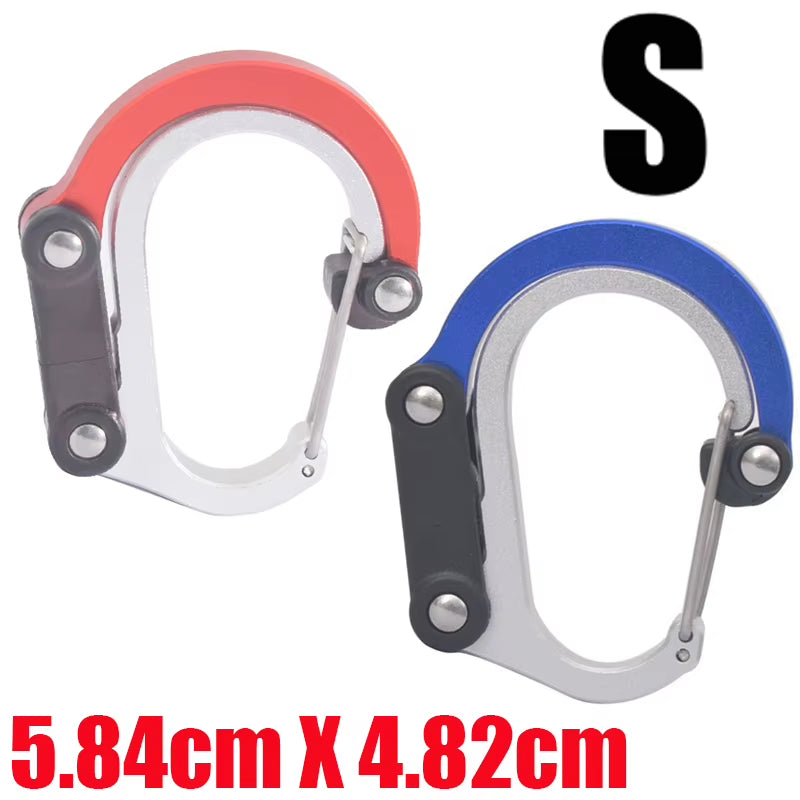 Hybrid Gear Clip - Carabiner Rotating Hook Clip Non-Locking Strong Clips for Camping Fishing Hiking Travel Backpack Out