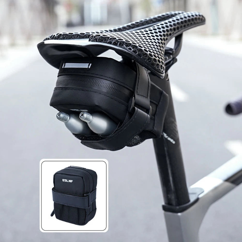 Mini Bike Saddle Bag Waterproof, 600D Leather Mountain Bicycle Saddle Bag, Small Bike Seat Bags, Cycling Bike under Seat Bags