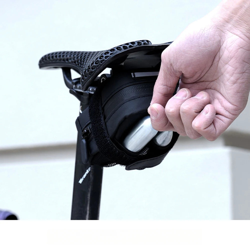 Mini Bike Saddle Bag Waterproof, 600D Leather Mountain Bicycle Saddle Bag, Small Bike Seat Bags, Cycling Bike under Seat Bags