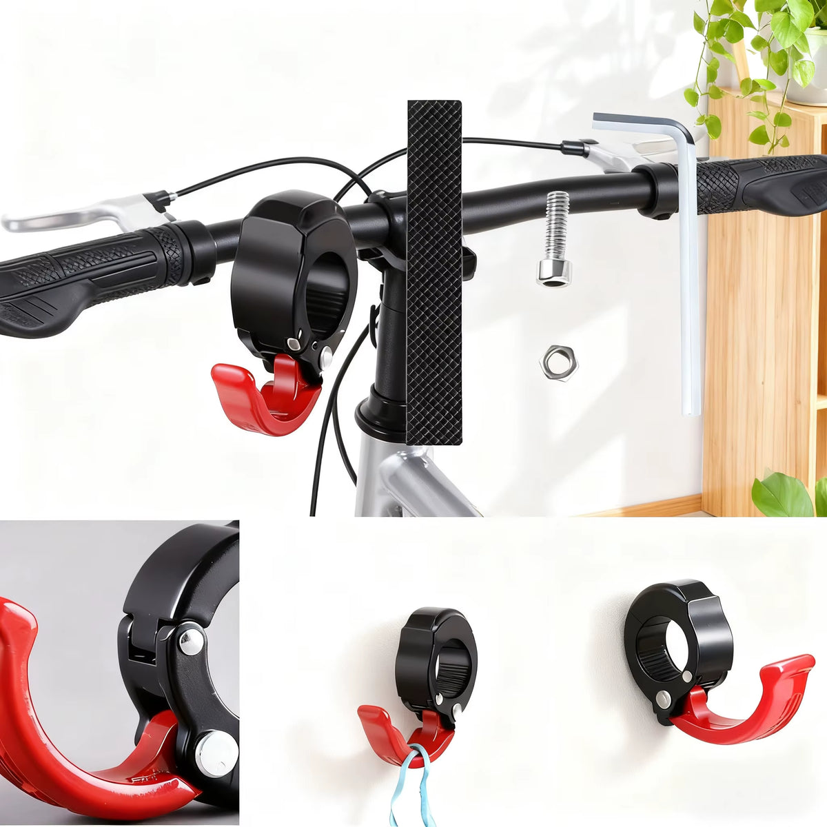 Multifunctional Bicycle Universal Hook, Universal Front-Mounted Hook for Electric Vehicles, Convenient Hook for Cycling Helmets and Shopping Bags, No-Drill Handlebar Hook for Mountain Bikes, Multifunctional Cycling Accessories, Electric Scooter Hook