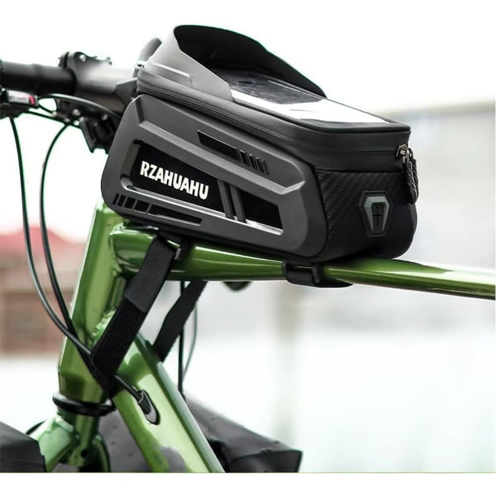 Bike Phone Mount Bag Bike Front Frame Handlebar Bag Waterproof Bike Phone Holder Case Bicycle Accessories Pouch Sensitive Touch