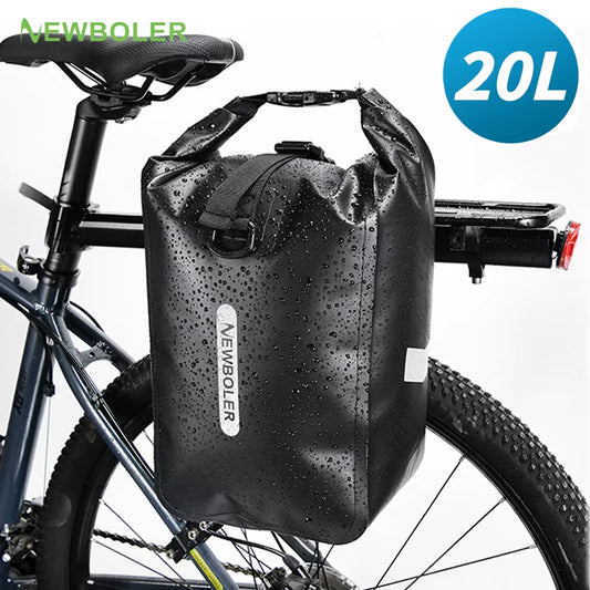 100%Waterproofbike Bag 20L Travel Cycling Bag Basket Bicycle Rear Rack Tail Seat Trunk Bag Bicycle Bag Panniers