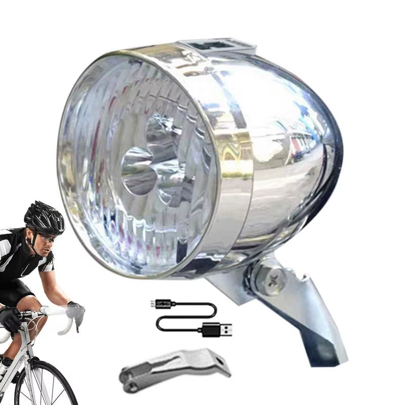Bikes Front Light 3 Led Bulbs Front Lighting Riding Equipment Rechargeable Bikes Lights for Riding at Night Retro Classic Bikes