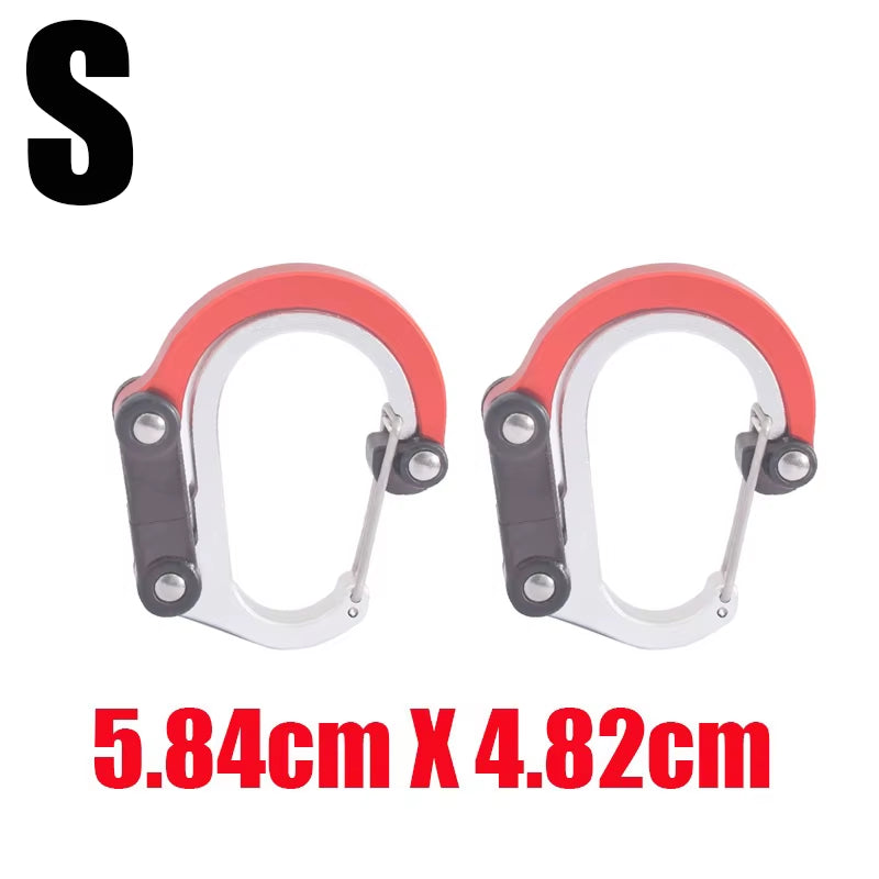 Hybrid Gear Clip - Carabiner Rotating Hook Clip Non-Locking Strong Clips for Camping Fishing Hiking Travel Backpack Out