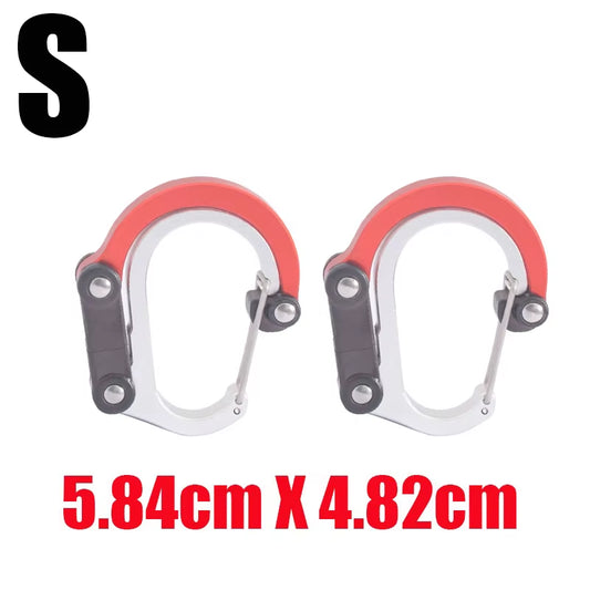 Hybrid Gear Clip - Carabiner Rotating Hook Clip Non-Locking Strong Clips for Camping Fishing Hiking Travel Backpack Out
