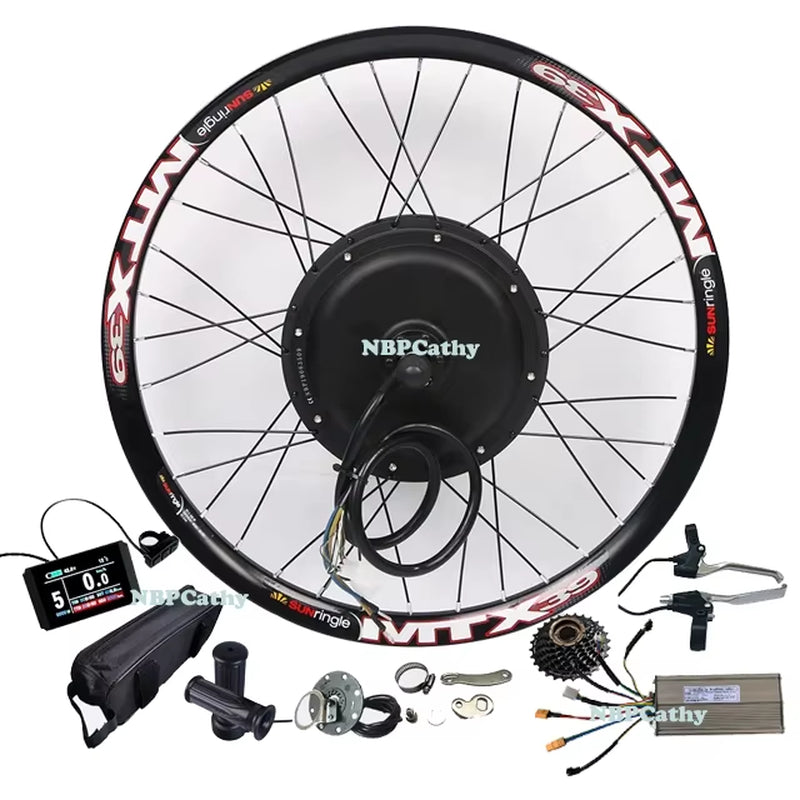 2000W Ebike Conversion Kit MTX39 Rim 2000W Electric Hub Motor Bike Kit Rear Wheel 52V Electric Bike Kit