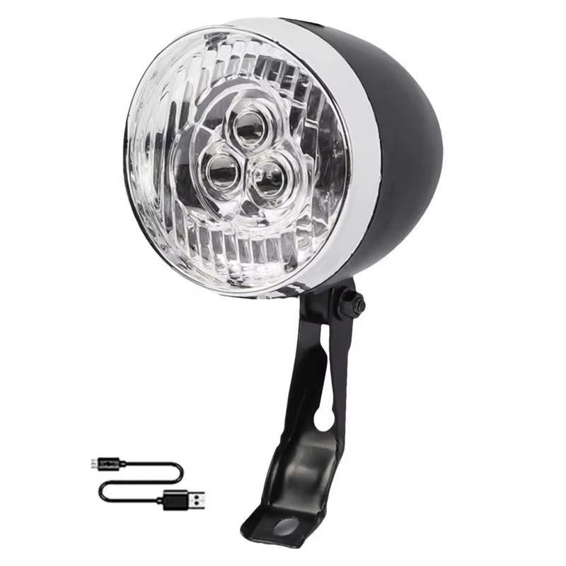 Bikes Front Light 3 Led Bulbs Front Lighting Riding Equipment Rechargeable Bikes Lights for Riding at Night Retro Classic Bikes