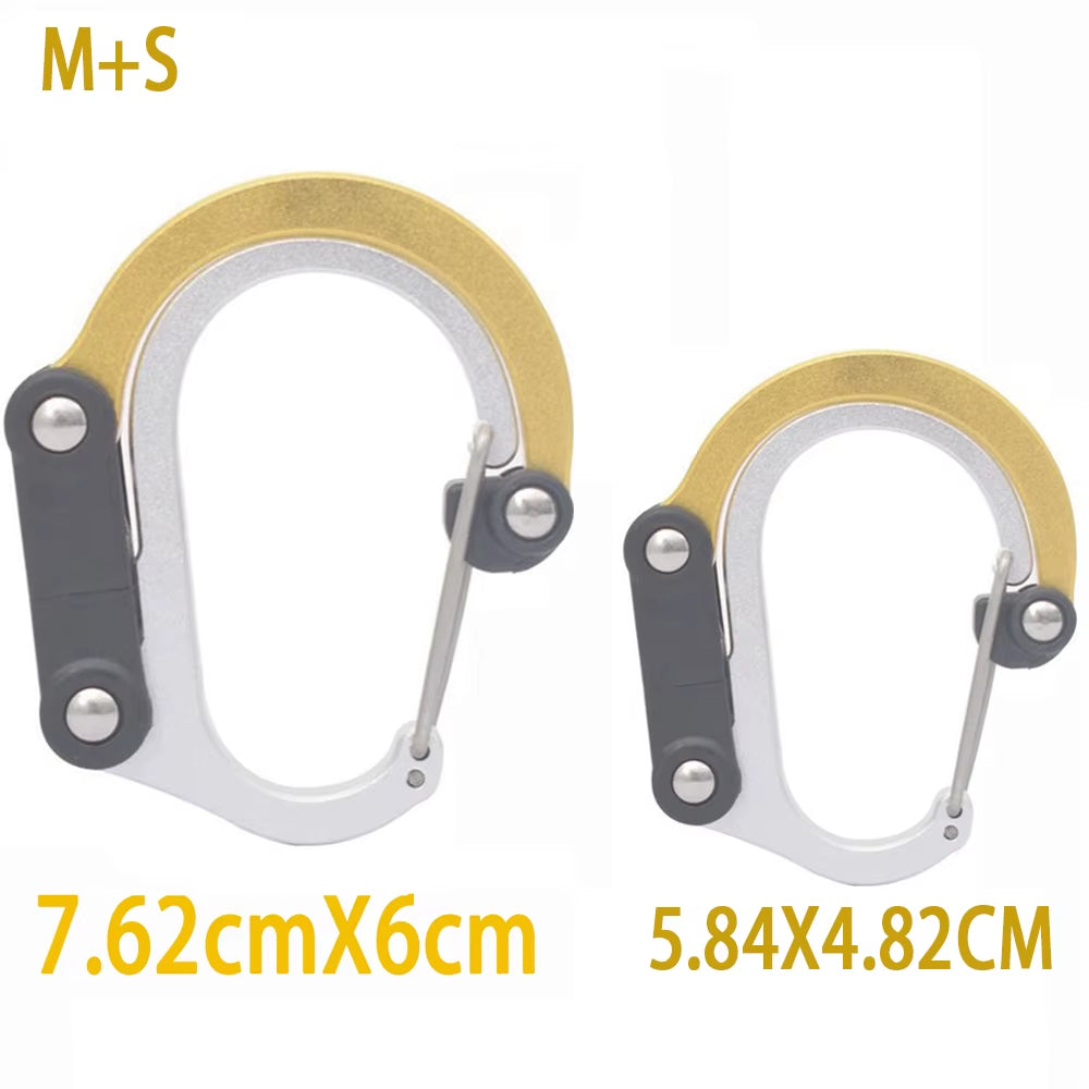 Hybrid Gear Clip - Carabiner Rotating Hook Clip Non-Locking Strong Clips for Camping Fishing Hiking Travel Backpack Out