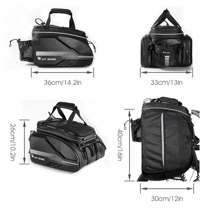 Bicycle Panniers Bikes Bags for Adult Bicycle Hard Shell Bicycle Saddle Bag Ebike Accessories Luggage Trunk Panniers Reflective