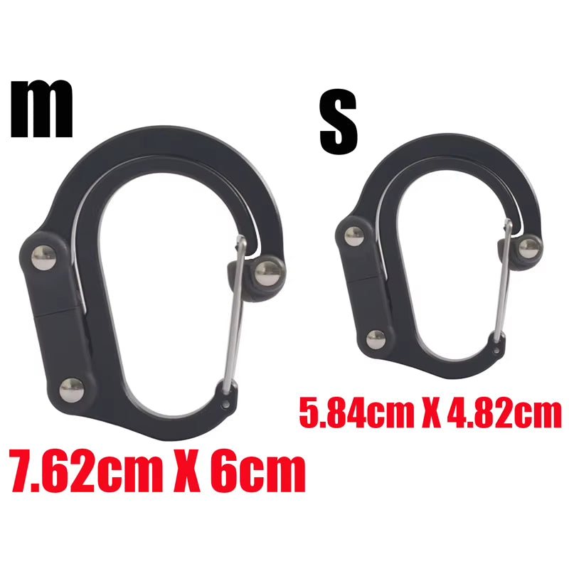 Hybrid Gear Clip - Carabiner Rotating Hook Clip Non-Locking Strong Clips for Camping Fishing Hiking Travel Backpack Out