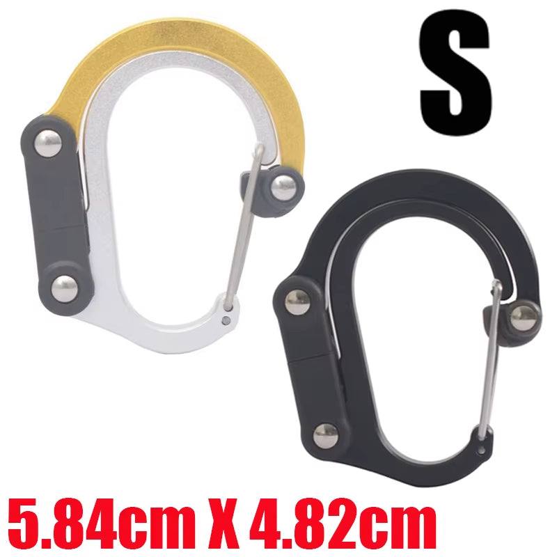 Hybrid Gear Clip - Carabiner Rotating Hook Clip Non-Locking Strong Clips for Camping Fishing Hiking Travel Backpack Out