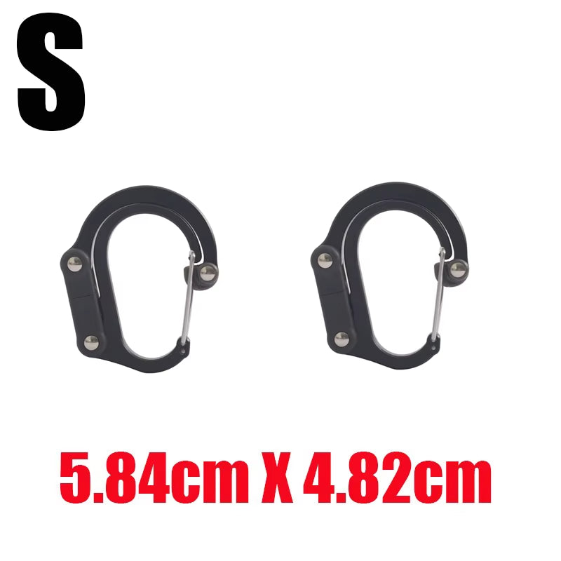 Hybrid Gear Clip - Carabiner Rotating Hook Clip Non-Locking Strong Clips for Camping Fishing Hiking Travel Backpack Out