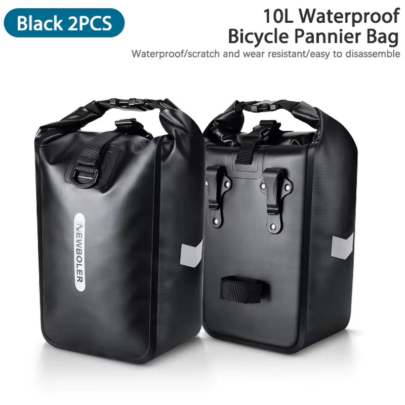 100%Waterproofbike Bag 20L Travel Cycling Bag Basket Bicycle Rear Rack Tail Seat Trunk Bag Bicycle Bag Panniers
