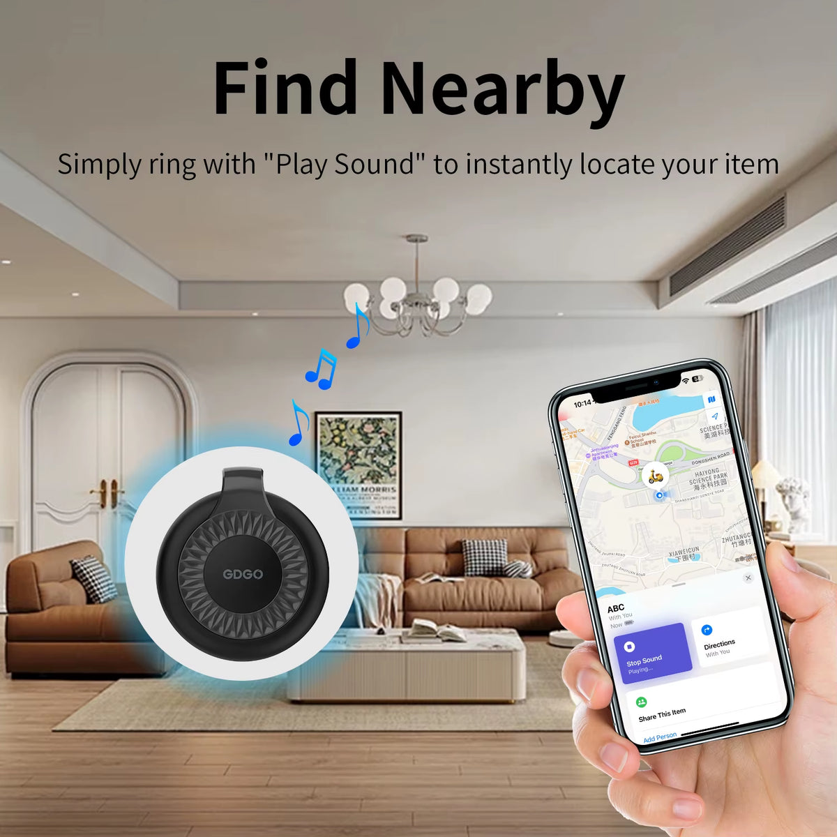 Bluetooth Tracker for Apple Devices anti Lost Key Finder for Keys, Bags, Bikes (Mfi Certified) Airtag Apple Find My