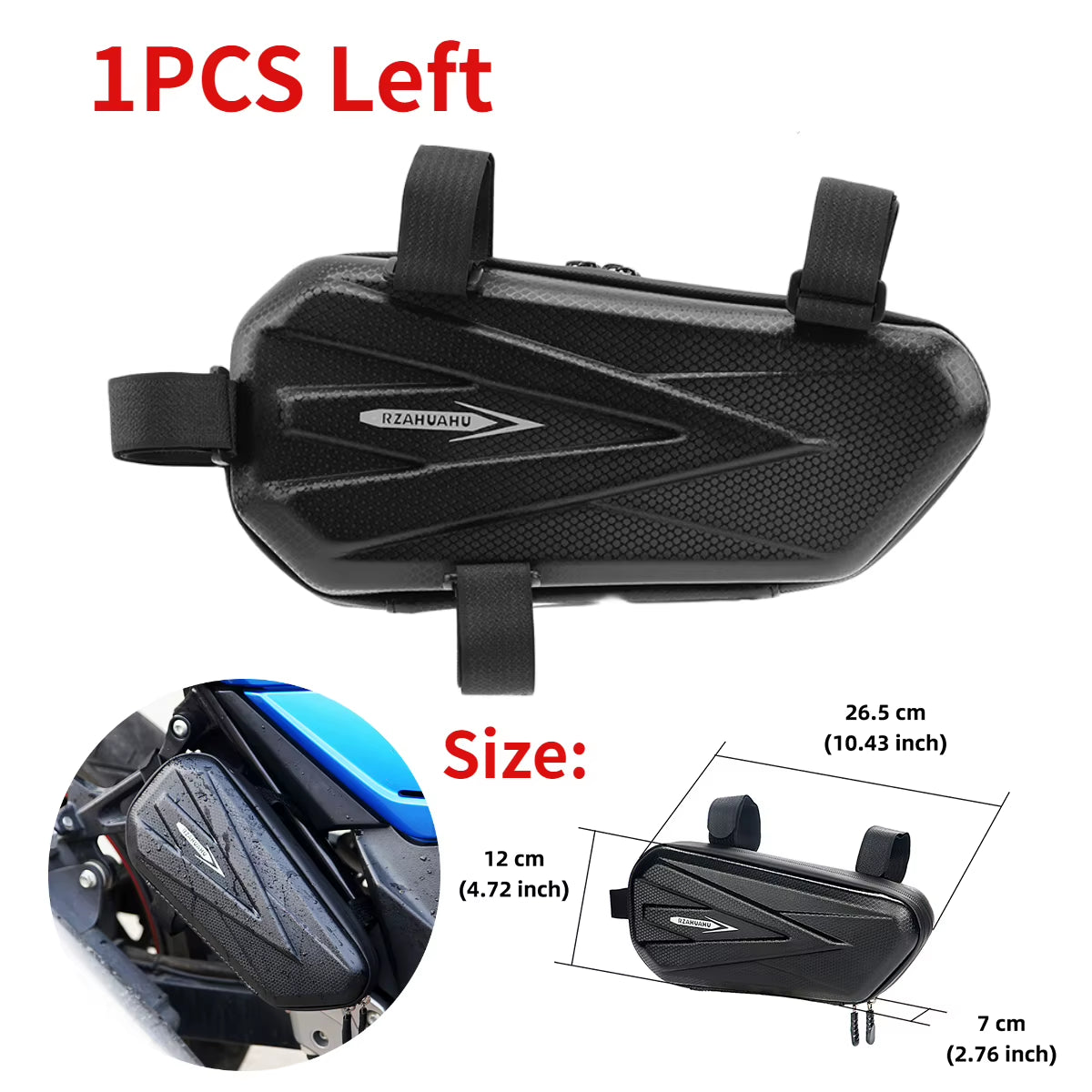 Motorcycle Side Bags Waterproof EVA Hard Shell Electric Bike Hanging Bag Mountain Bike Triangle Pouch Bag Motorcycle Saddle Bag